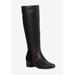 Wide Width Women's Mix Medium Calf Boot by Ros Hommerson in Black Leather Suede (Size 7 W)