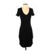 Golden By TNA Casual Dress - Bodycon: Black Solid Dresses - Women's Size Small