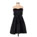XXI Casual Dress - Party Strapless Sleeveless: Black Print Dresses - Women's Size Medium
