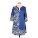 Lily by Firmiana Casual Dress: Blue Paisley Dresses - Women's Size Large