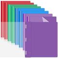 48 Pieces Clear Front Report Covers with Prongs Plastic Presentation Folders 3 Prong Clear Front Report Cover Resume Portfolio Folder for Presentation Document School Office (Multicolor)