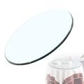 WORDFUN 14"~40" Transparent Flat Circular Tempered Glass Table Top, Round Glass Table Top Replacement, Kitchen Dining Table Top, Polished Edge, Premium Circular Glass, With Non-Slip Pad