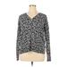 Croft & Barrow Cardigan Sweater: Black Animal Print Sweaters & Sweatshirts - Women's Size X-Large