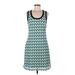 Karen Kane Casual Dress - A-Line: Teal Print Dresses - Women's Size Medium