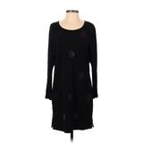 Joan Vass Casual Dress - Sweater Dress: Black Dresses - New - Women's Size 10