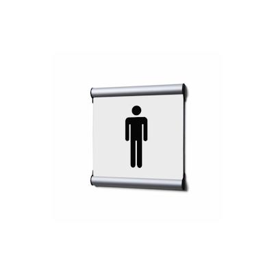 Showdown Türschild - 15,5x15,5cm - Komplett-Set - Herren - Weiß - Aluminium - Silber Image