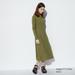 Women's Ribbed Long-Sleeve Flare Dress | Olive | XS | UNIQLO US