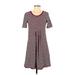 Maeve Casual Dress - A-Line Scoop Neck Short sleeves: Burgundy Dresses - Women's Size X-Small