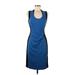 Kenneth Cole New York Cocktail Dress - Sheath: Blue Color Block Dresses - Women's Size 8