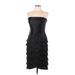 Adrianna Papell Cocktail Dress - Party Open Neckline Sleeveless: Black Solid Dresses - Women's Size 10