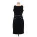 Talbots Casual Dress - Sheath Crew Neck Sleeveless: Black Solid Dresses - Women's Size 2 Petite