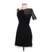 BCBGMAXAZRIA Casual Dress - Sheath: Black Print Dresses - Women's Size 0