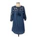 Given Kale Casual Dress: Blue Dresses - Women's Size X-Small