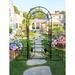 Kang Kai 80" W x 20" D Steel Arbor w/ Gate Metal/Steel in Gray | 87 H x 80 W x 20 D in | Wayfair WSGA-002