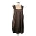 French Connection Casual Dress - Shift Square Sleeveless: Brown Solid Dresses - Women's Size 8