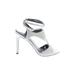 Kendall & Kylie Heels: Silver Solid Shoes - Women's Size 8 1/2 - Open Toe