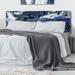 Wrought Studio™ Cheyeene Panel Headboard Upholstered/Polyester in Gray/White/Blue | 46 H x 62.5 W x 2 D in | Wayfair