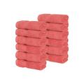 Eider & Ivory™ Salih Zero Twist Cotton Solid Chevron Dobby Border Super Soft Absorbent Face Towel Washcloth 100% Cotton in Red/Pink | Wayfair
