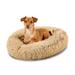 Tucker Murphy Pet™ 23In Dog Bed Self-Warming Plush Shag Fur Donut Calming Pet Bed Cuddler - Gray, Size Small (23" W x 23" D x 7.50" H) | Wayfair