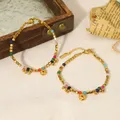 WILD & FREE Géométrique hexagonale perles en acier inoxydable femmes bracelet coloré cristal charme