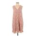 BCBGeneration Casual Dress - Shift V-Neck Sleeveless: Pink Solid Dresses - Women's Size Small