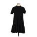 Forever 21 Casual Dress - Mini Mock Short sleeves: Black Solid Dresses - Women's Size Medium