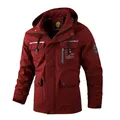 Fashion Men's Casual Windbreaker Hooded Jacket Man Waterproof Outdoor Soft Shell Winter Coat