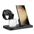 Stazione di ricarica Caricabatterie wireless veloce 3 in 1 per Samsung S24 S23 S22 Nota 20 Z Flip Z Fold per Galaxy Watch 7 6 5 Pro 4 3 Buds