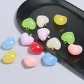 17.5x18mm Mixed Candy Color Love Heart Shape Charms Pendants Beads For Jewelry Making DIY Necklace
