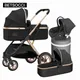 BETSOCCI Baby Stroller 2 in 1 / 3 in 1 Portable Travel Baby Carriage Folding Prams High Landscape