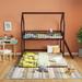 Twin Over Twin-Twin House Bunk Bed with Extending Trundle and Ladder