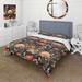 Designart "Peach And Green Urban Oasis Floral City Dreams" Green Cottage Bedding Set With Shams