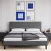 Full Size Bed Frame with Upholstered Headboard, Strong Frame, and Wooden Slats Support, Non-Slip and Noise-Free