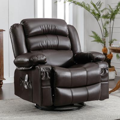 Massage Swivel Rocker Recliner Chair with Vibration Massage & Heating