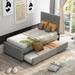 Twin Size Linen Upholstered Platform Bed With Headboard & Trundle