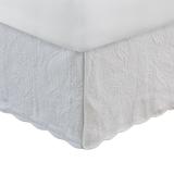 Muka Paisley Quilted Twin Bed Skirt, Cotton Drop, Polyester Platform, Ivory