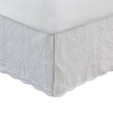 Muka Paisley Quilted Queen Bed Skirt, Cotton Drop, Ivory Polyester Platform