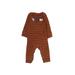 Child of Mine by Carter's Long Sleeve Outfit: Burgundy Bottoms - Size 3-6 Month