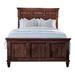 Dan Wood Queen Size Bed, Crown Molded Details, Panel Headboard, Brown