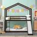Twin Over Twin Bunk Bed with Roof, Slide and Ladder, Playhouse-Inspired Style for Kids Boys Girls Teens, Espresso