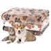 Qweryboo 3 Pack Dog Blankets Cute Paw Print Dog Bed Blanket Soft Warm Fleece Throw Pet Blanket for Small Medium Large Dog Puppy Kitten(Dark brown Beige Brown-30*20 inches)