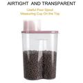 Pet Food Container Dog Cat Food Storage with Measuring Cup SUCS 2 Pack 2lb/2.5L Pink