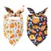 2 Pack Halloween Dog Bandanas Reversible Triangle Scarf Adjustable Soft and Durable Pet Triangle Scarf Full of Halloween Atmosphere Patterns for Dogs and Cats