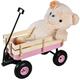 Beach Wagons for Kids Children Outdoor Wagon All Terrain Pulling with Removable Wooden Railing and Air Tires Toy Wagons for kids to Pull Garden Wagon for Camping Pink