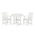 POLYWOODÂ® Prairie 3-Piece Farmhouse Dining Set in White