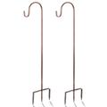 2 Pack Shepherds Hook for Garden Outdoor 48 inch 1/2 inch Thick for Hanging Solar Lights Lanterns Bird Feeders Metal Hanger Hook.U.S. Patent.