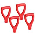 NUOLUX 4PCS Shovel Handle Plastic D-shaped Spade Handle Shovel Replacement Handle Ergonomic Plastic Handle Hanging Shovel Handle for Spade Shovel Red
