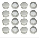 7/8 Inch Round Deluxe Outdoor Patio Furniture Glides Feet Protectors for Wrought Iron Table and Chair Feet Easy to Install & Replace (16 Pieces White)