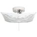 BULYAXIA SF77/392 Square Floral Design with Pull Chain Switch Close to Ceiling Fixture White