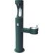 Bi-Level Outdoor Pedestal Fountain Upper Water Refilling Station Evergreen